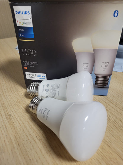 256203 - PHILIPS HUE - Pllaka dyshe E27, 2x1055lm, e zbehtë, dritë e bardhë e ngrohtë, kontrollueshme me aplikacionin, e pajtueshme me Amazon Alexa