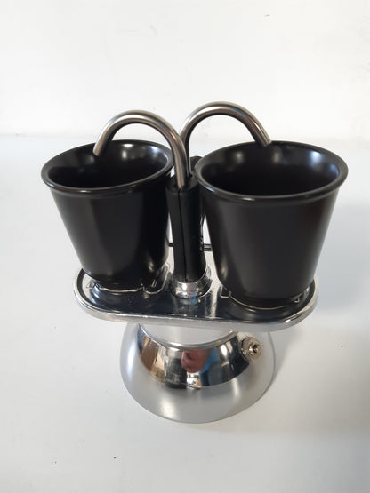 250619 - BIALETTI Bialetti Mini Express Induksion, aparat kafeje me induksion, 2 gota (100 ml), i përshtatshëm për të gjitha llojet e sobave, i zi