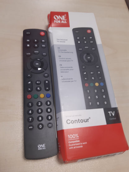 189359 - CONTOUR Telekomandë Universale për Tv/Smart TV, Modeli URC1210, E Zezë, e Garantuar të Punojë me Të Gjitha Markat e Prodhuesve