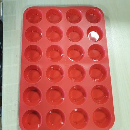 211456 - ANAEAT - Forma për Kekë Silikoni për 24 Filxhanë, Mini Tavë Jo-Ngjitëse për Embëlsira si Kekë të Vogël, Torta, Çokollatë, Bukë, Tarta, Lehtësisht të Heqshme (Set 2 Copë)