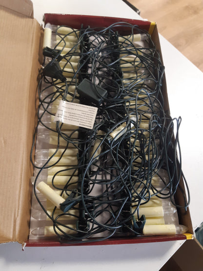 226991 - IDENA 31839 - Drita LED me tela, 50 drita në formë qiriri, ngjyrë fildishi, 26 m të gjatë, dekorim i brendshëm
