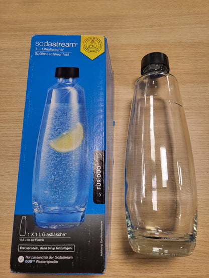 215862 - SODASTREAM Karafë qelqi për pajisje DUO për ujë të gazuar dhe sodë, i sigurt për lavastovilje.
