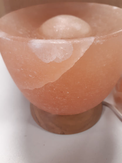 204540 - ZEN'LIGHT - llambë e gdhendur me dorë me 4 topa masazhi, përfshirë kabllo dhe llambë, dekorim relaksues, Kripë Himalaje nga Pakistan, Wellness, pesha 1.9 kg