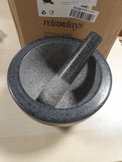 251332 - RELAXDAYS Llaç Graniti me Mur, i Fortë, për Erëza dhe Bimë, 5.6 kg, 1 L, i Zi