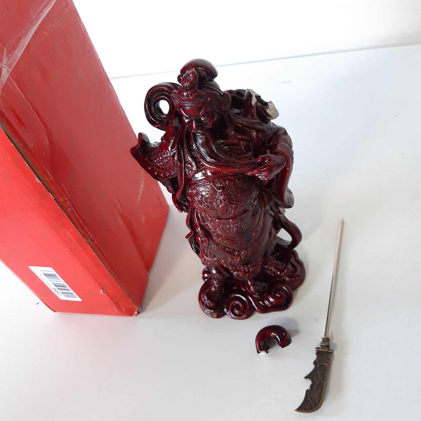 213890 - LACHINEUSE Statuja e Zotit të Pasurisë Guan Gong - Statuja Mbrojtëse Feng Shui - Lartësia 25 cm - Figurinë Kineze