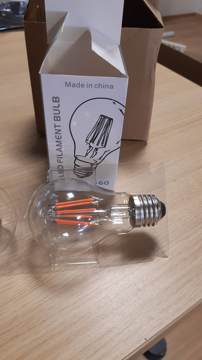 224591 - CALDARAX Llampa LED të Kuqe E27 6W, A60, Ekuivalente 60W, 600LM, për Jashtë, Pako me 2