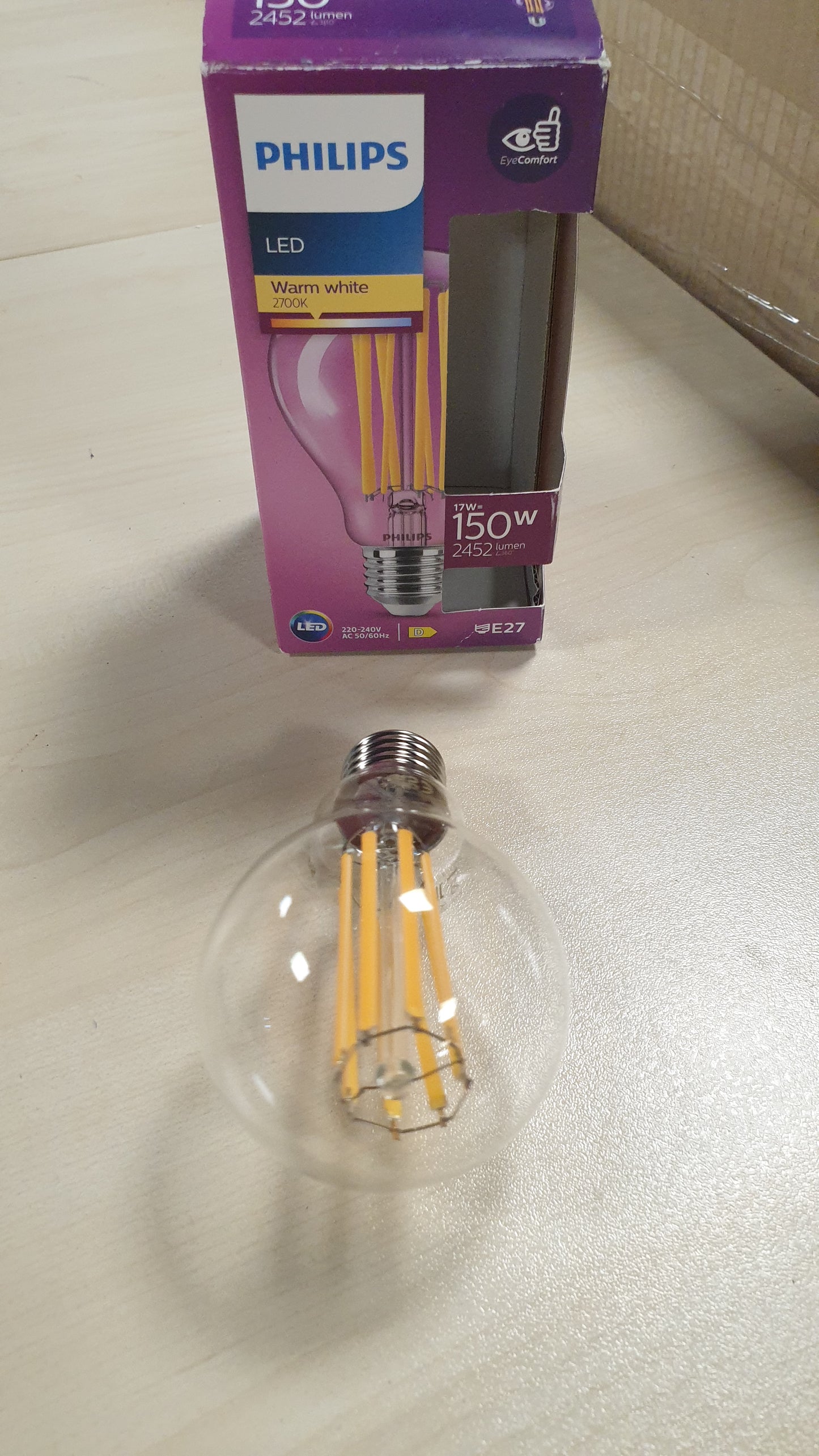 216187 - PHILIPS Llambë filamenti LED Classic E27 (150 W), dritë e bardhë e ngrohtë