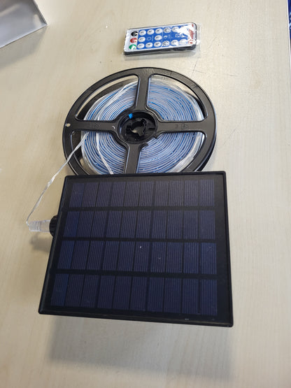222619 - MEEWATA Shirita drite diellore, të papërshkueshme nga uji, 5M, 300 LED, me telekomandë dhe 8 mënyra, të bardhë të ngrohtë
