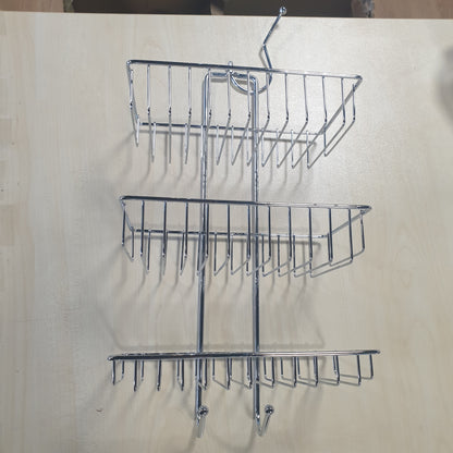 241632 - Raft Dushi WENKO Nivala, 3 nivele, Çelik Kromi i Lëmuar, 22 x 50 x 13.5 cm, Argjend