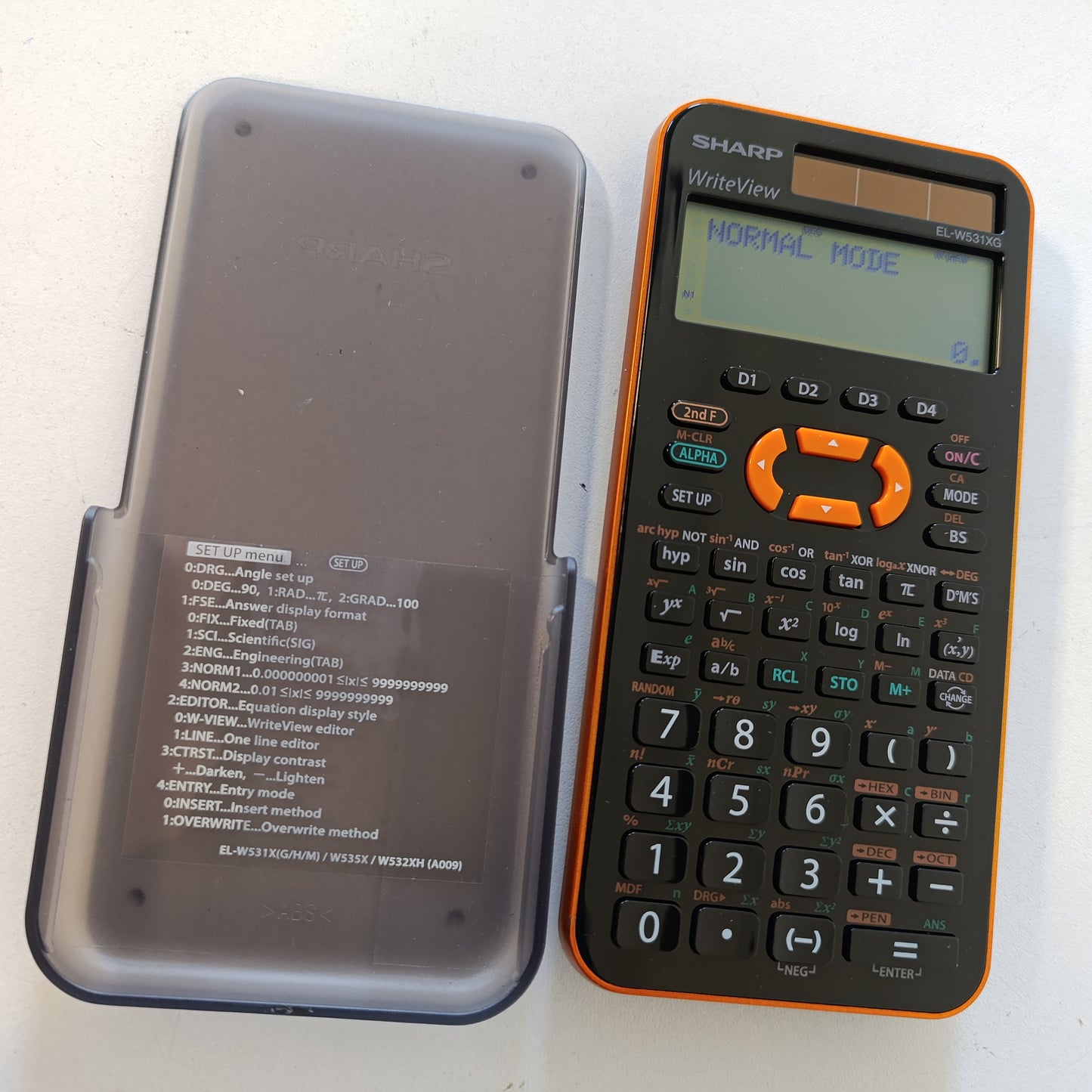 266676 - SHARP Kalkulator Shkollor Shkencor EL-W531 XG-YR, ekran me 4 rreshta, WriteView, hyrje DAL, ngjyra Portokalli