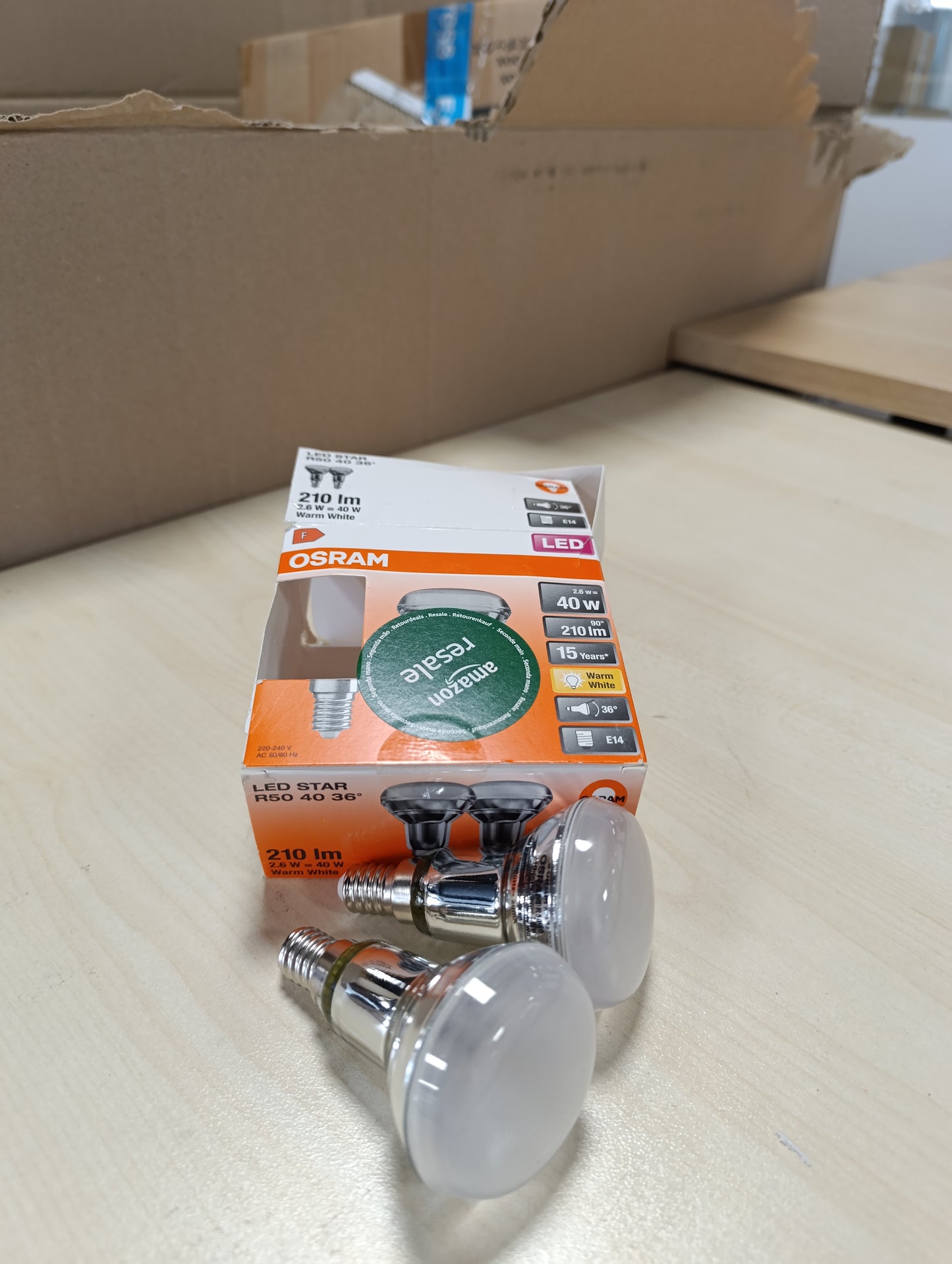 248696 - OSRAM Llambë reflektuese LED | Baza E14 | E bardhë e ngrohtë | 2700 K | 2.60 W | LED STAR R50 [Klasa A++]