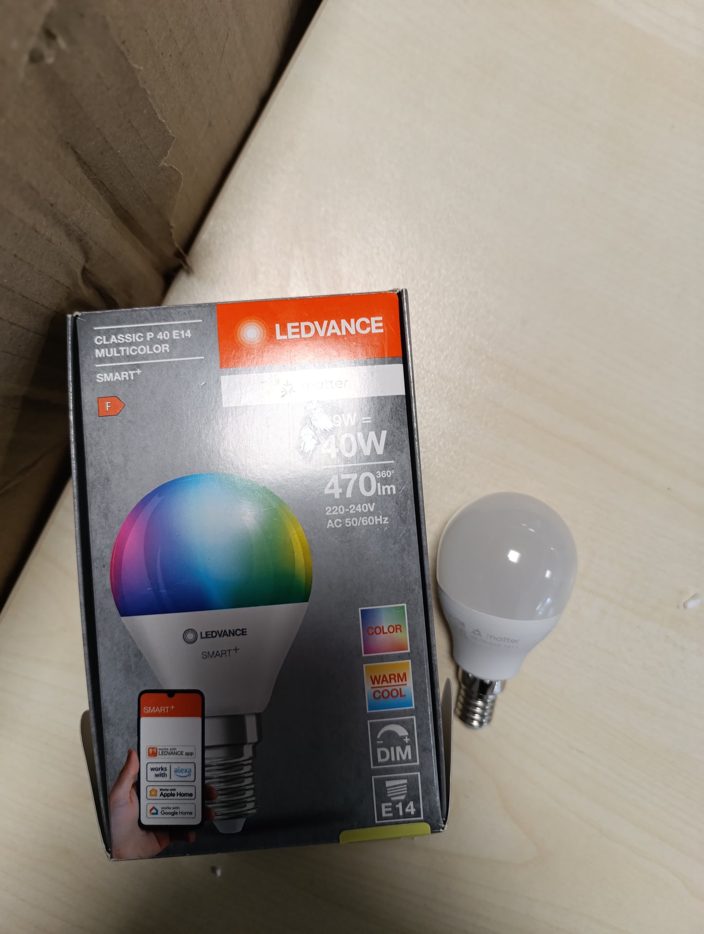 247543 - LEDVANCE Llampa LED SMART+ MATTER, e pajtueshme me Google, Alexa, 4.9W, 470lm, E14, jetëgjatësi deri në 20,000 orë