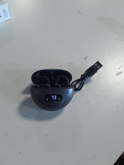 269175 - Kufje Bluetooth me vesh të hapur 5.4, kufje me kapëse me dizajn ergonomik – 6-9 orë kohë loje për vesh, 180 orë në gatishmëri me kuti karikimi, vendosje e sigurt, tingull intensiv, rezistente ndaj ujit dhe pluhurit (të zeza)