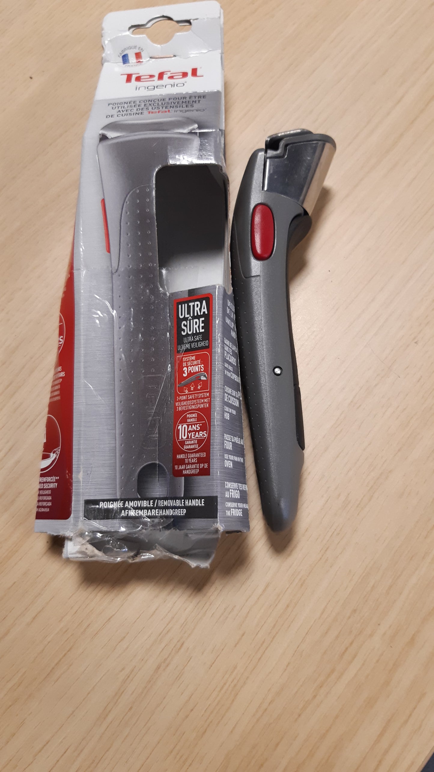222947 - TEFAL Dorezë gri e lëvizshme Ingenio, e palosshme, kyç sigurie me 3 pika, garanci 10-vjeçare, L9863702