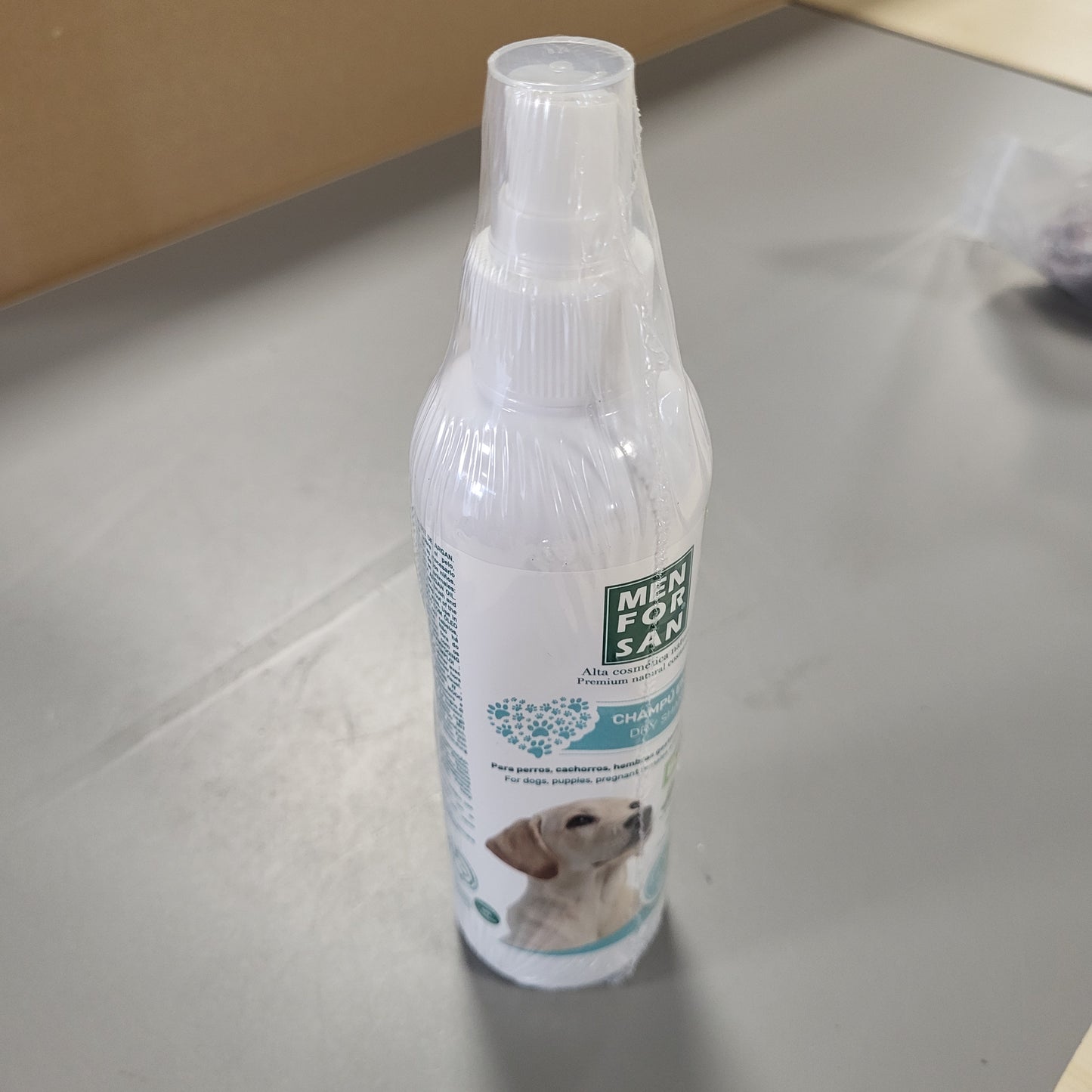 263295 - MENFORSAN Shampo e thatë me vaj argani për qen, 250 ml, i përshtatshëm për lëkurë të ndjeshme, ofron shkëlqim, pa ujë