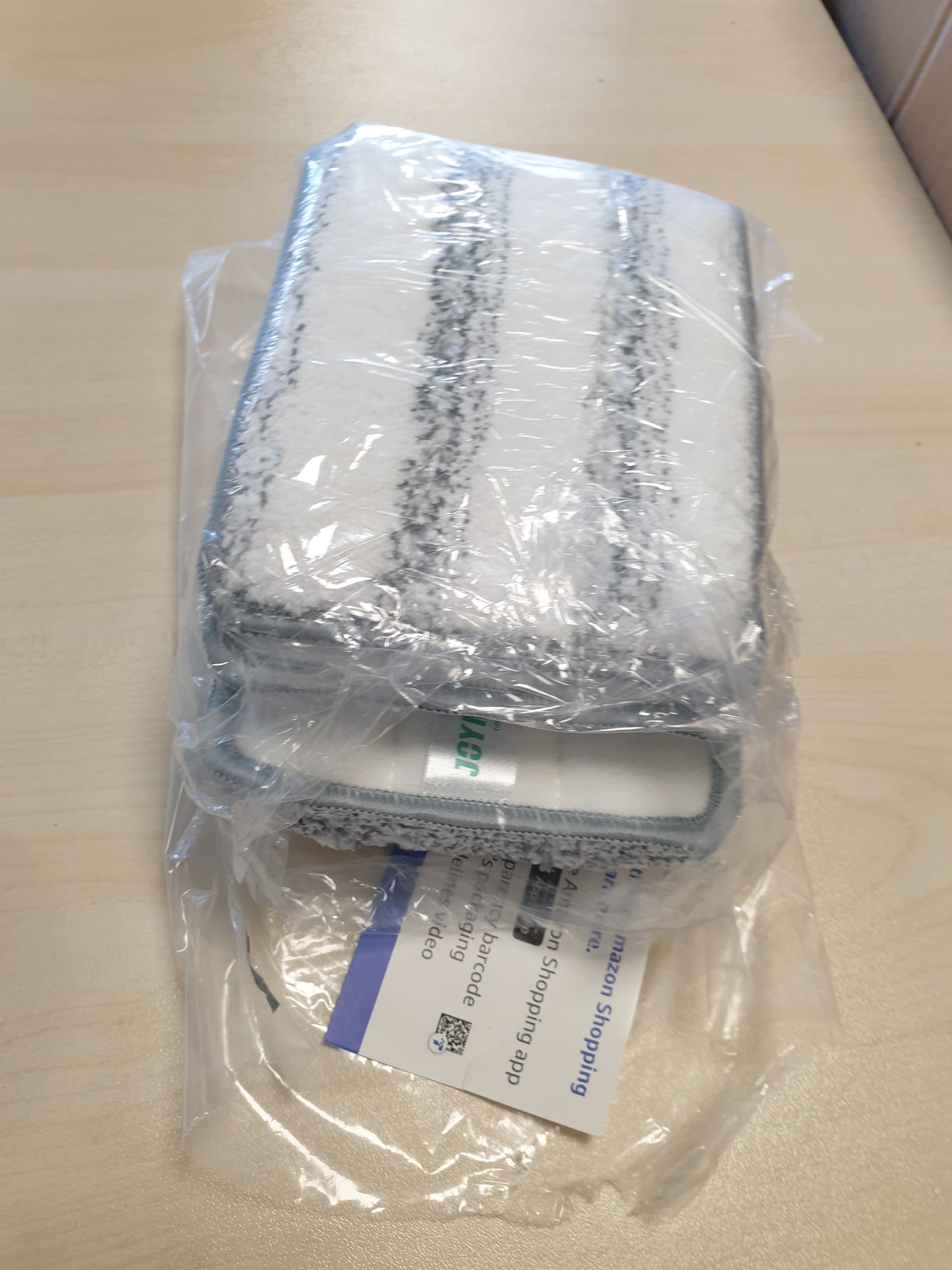 209784 - JOYMOOP Sfungjerë Pastrimi Mikrofibre për Fshesë të Sheshtë, Larëshëm, Zëvendësues për Set Fshesë ose Kovë, Madhësia 33 cm, Paketë 4 copë - Gri me Vija