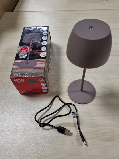 227337 - BRILONER Llambë tavoline mini LED, pa tel, IP44, me kontroll me prekje, errësim pa hapa, bateri dhe burim drite të zëvendësueshme, 8x20 cm