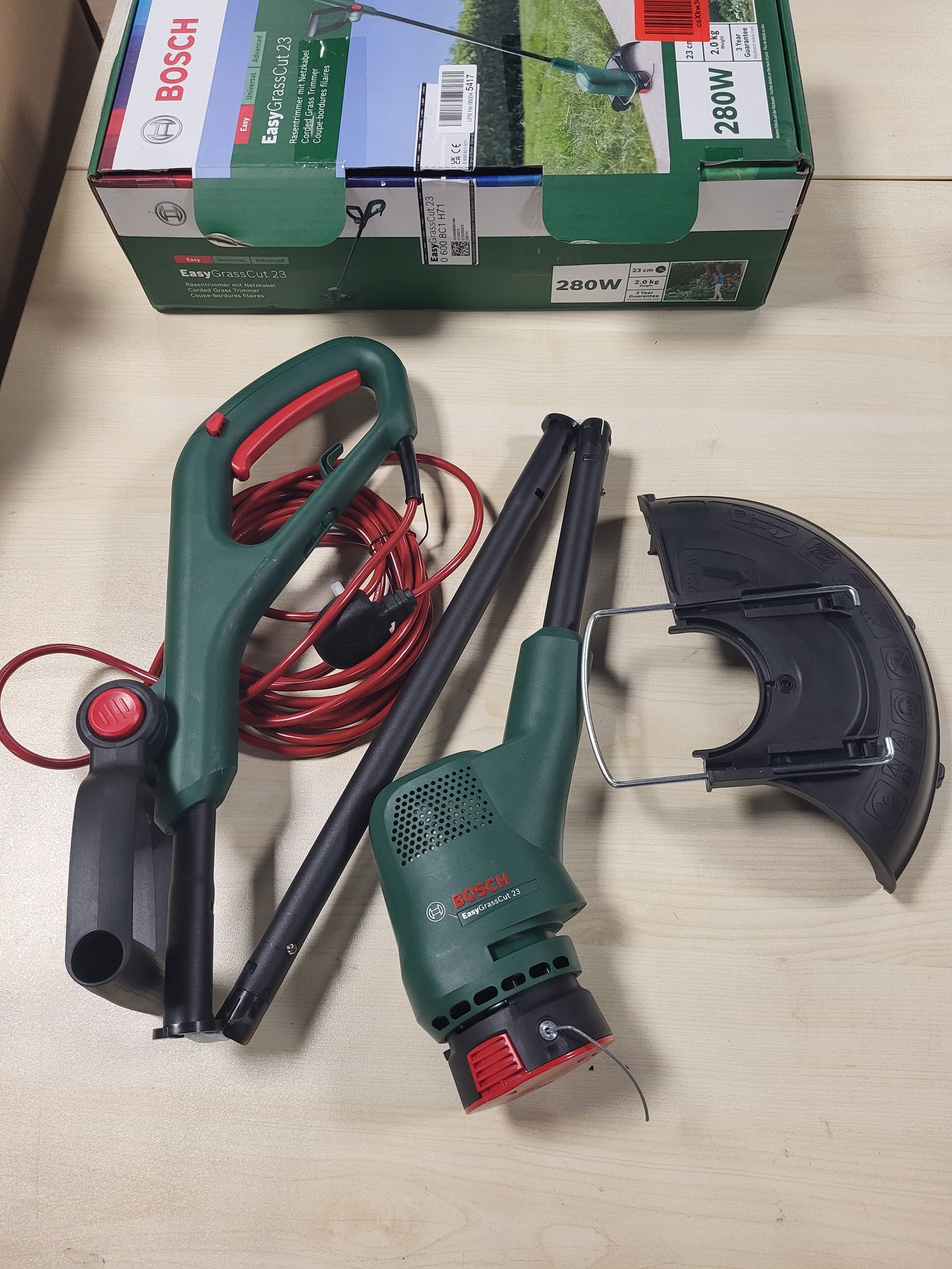 245462 - Bosch Kositëse Elektrike Bari 06008C1H71 EasyGrassCut 23, 280 Vat, diametër prerjeje 23 cm, me kabllo, Jeshile