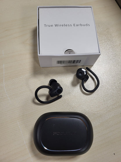 268302 - Poounur Kufje Sportive Bluetooth, Kufje të Reja Pa Tel për Vesh 2025, Bluetooth 5.3 me 4 Mikrofonë ENC me Anulim Zhurme