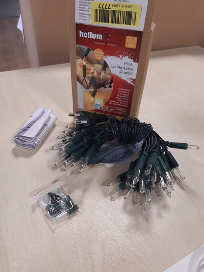 176073 - DRITA TELI Dritë Hellum Mini me Energji Elektrike (50 Dritat Transparente Të Ngrohta), Kabllo Jeshile, Gjatësi 7.35m, për Ambiente të Brendshme - Modeli 835014