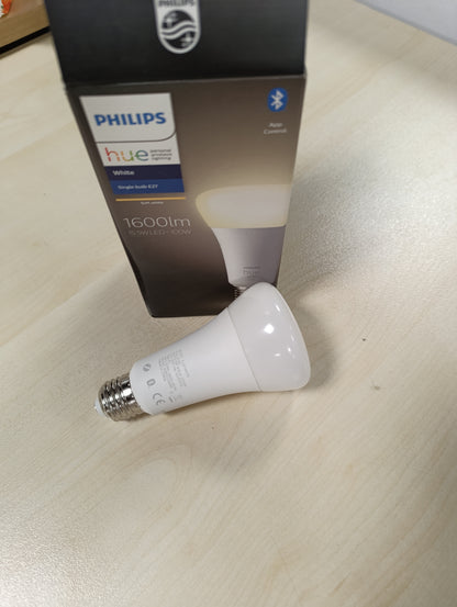 261199 - PHILIPS HUE White E27, pako e vetme, 1600lm, dritë e bardhë e ngrohtë, e errësueshme, kontroll nëpërmjet aplikacionit, pajtueshme me Amazon Alexa