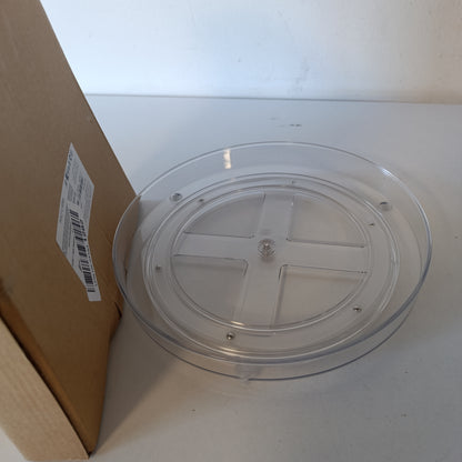 198748 - LAZY SUSAN Organizues Frigoriferësh me Rrotullim, 23.5 cm, Mbajtëse Erëzash Rrotulluese për Kuzhinë, Qilar, Dollap, Banjo, Komodë, me Karusel 360° (Transparente)