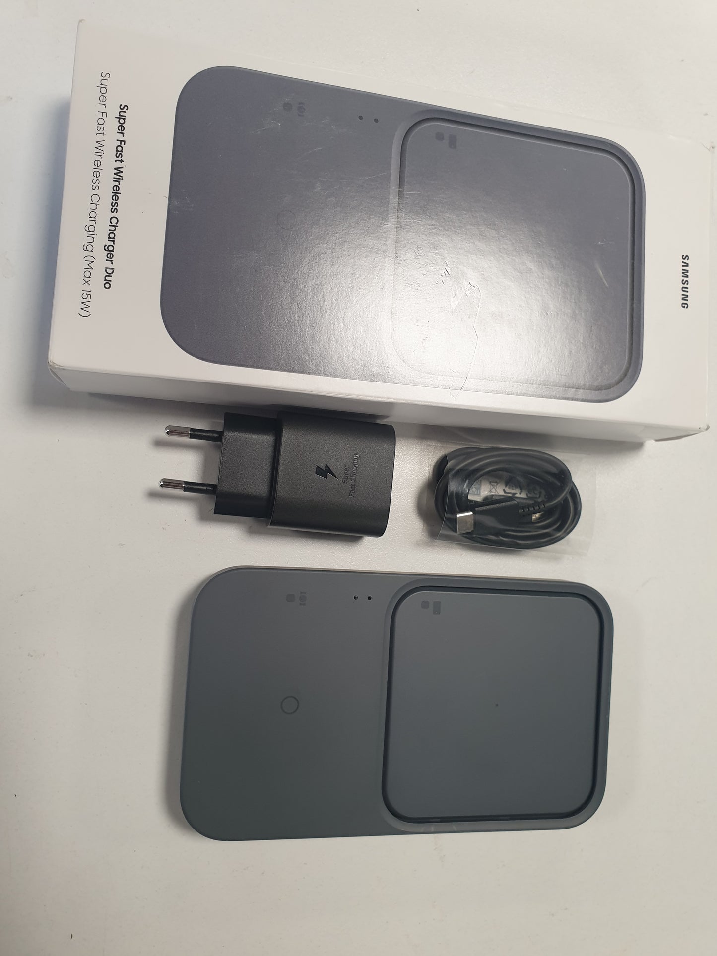 250323 - SAMSUNG Dy karikues pa tel me adaptor karikimi të shpejtë EP-P5400T, i zi