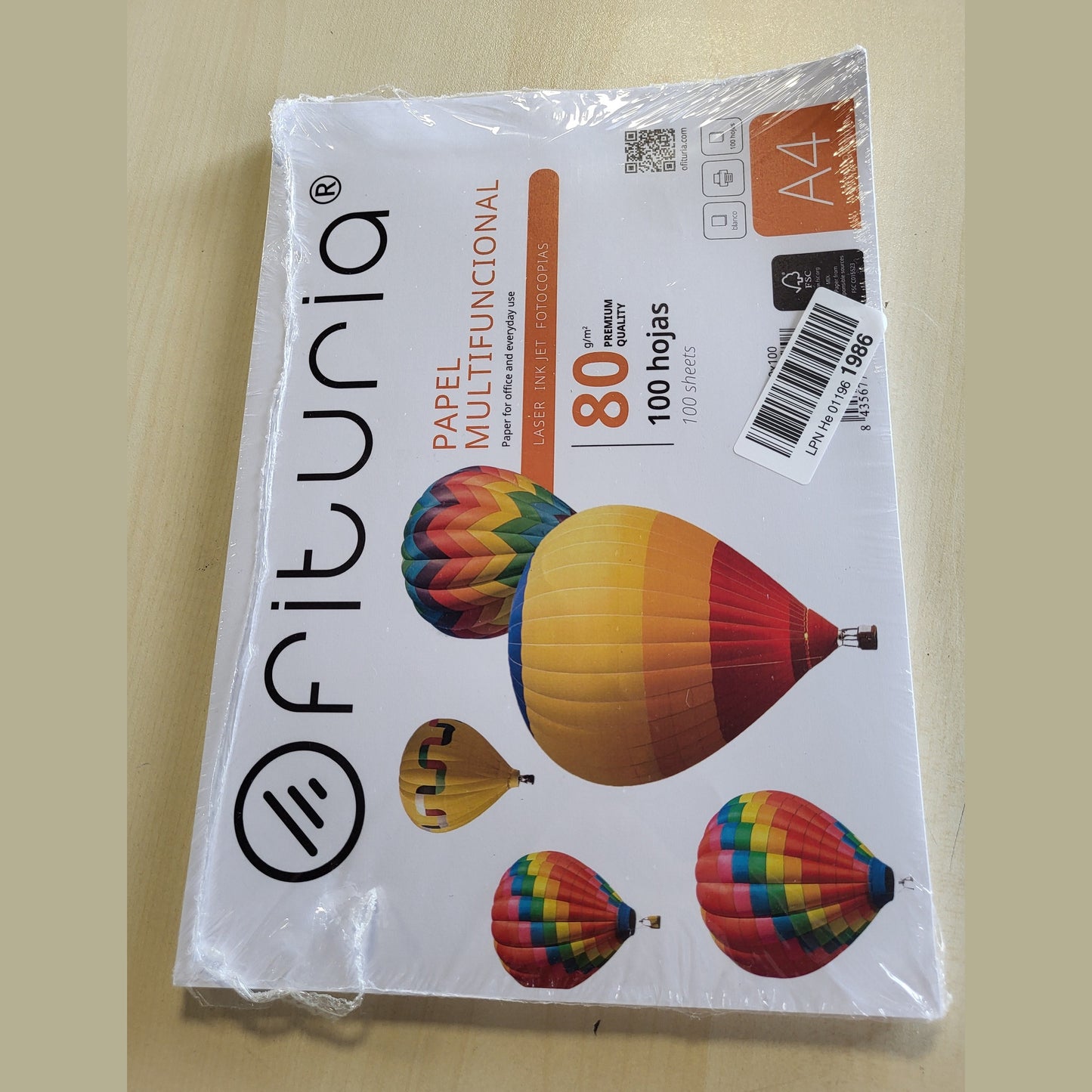 267418 - Pako Letre A4 80g, 100 Fletë, Letër Shumëfunksionale për Printerë, A4 210 x 297 mm, Ideale për Zyrë dhe Shtëpi