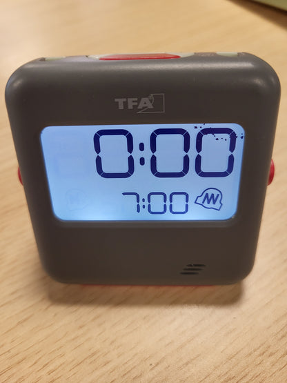 236732 - TFA Dostmann Buzz Orë alarmi dixhitale, 60.2031.10, alarm dridhjeje, gri, (Gj) 79 x (Gj) 28 (35) x (L) 74 mm