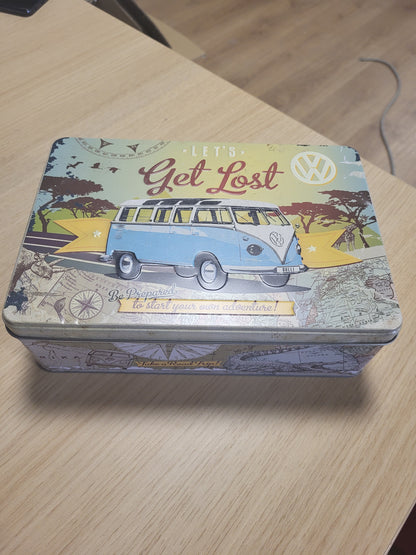 257528 - Kuti Retro Magazinimi me Art Nostalgjik, e Sheshtë, 2.5 l, VW Bulli – Le të Humbemi – Produkt Zyrtar i Licencuar (OLP), Kuti me Kapak, Dekor Punishteje në Dizajn Vintage