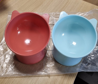 219931 - USHQYES TË NGRITUR PËR MACE AMAZON BASICS, NË FORMË VESHI MACEJE, PAKO ME 2 COPË, 13.2 X 13.2 X 11.4 CM, PORTOKALLI DHE BLU