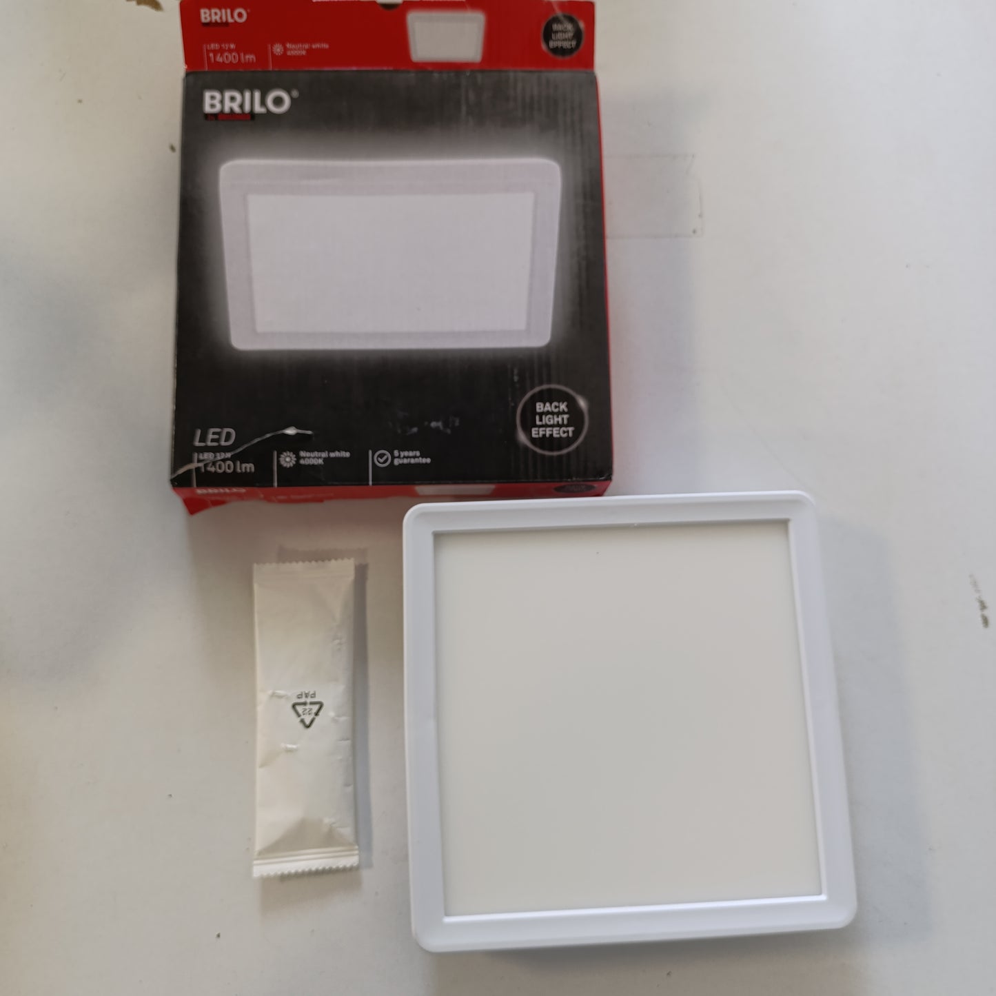 223430 - BRILONER - Llambë LED, dritë tavani, 12 Vat, 1,400 Lumen, 4,000 Kelvin, 19x19cm