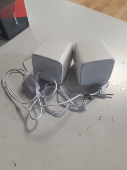 269110 - MARS GAMING MS-PRO Altoparlantë Kompaktë 10W, Rrjedhje Dinamike RGB, Altoparlantë PC me Kuti Kontrolli dhe Hyrje Jack 3.5 mm, Altoparlantë Lojërash të Kompatibël me PC/Mac/Smartphone/Tablet, të Bardhë