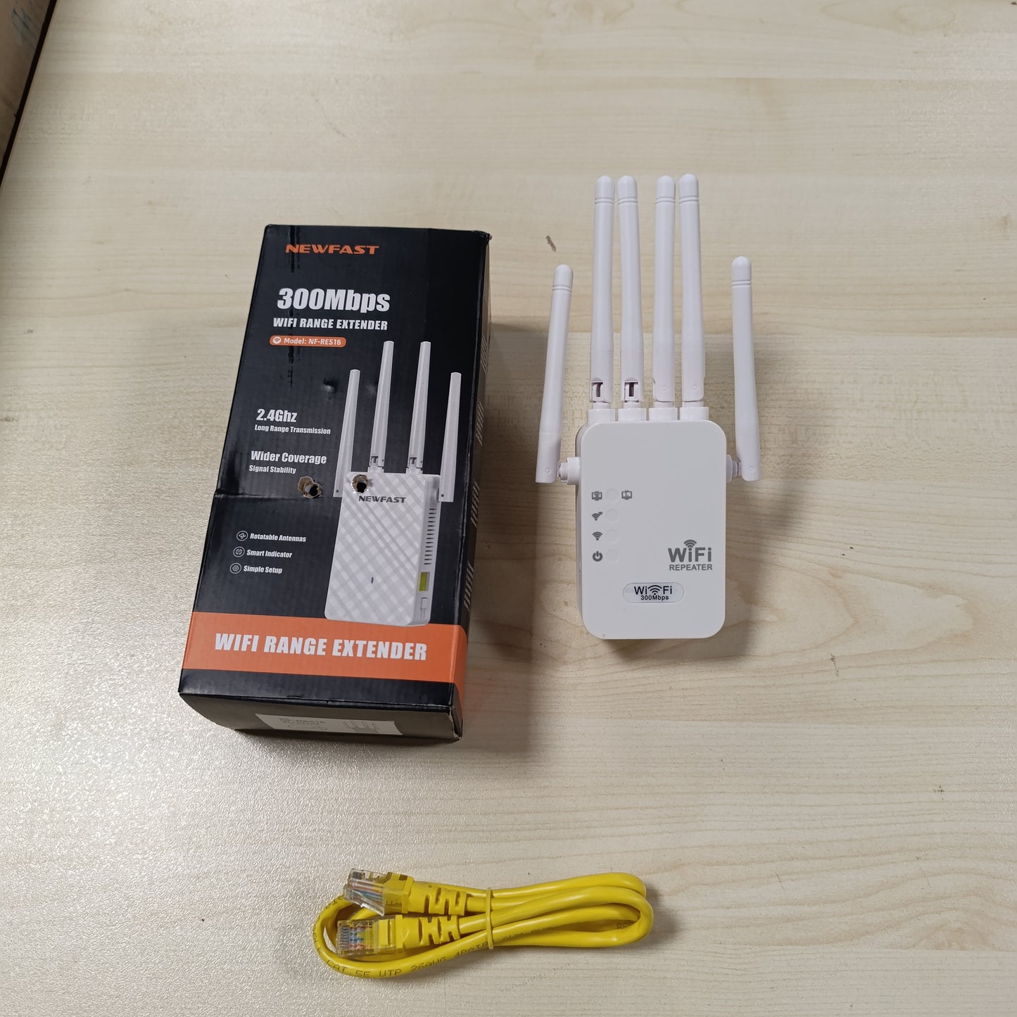 268815 - Përsëritës WiFi 1200Mbps, Përforcues i fuqishëm WiFi me dy banda 5GHz dhe 2.4GHz, Amplifikator i fuqishëm WiFi me portë Gigabit Ethernet, 4 antena, Zgjerues WiFi i pajtueshëm me të gjitha pajisjet e internetit