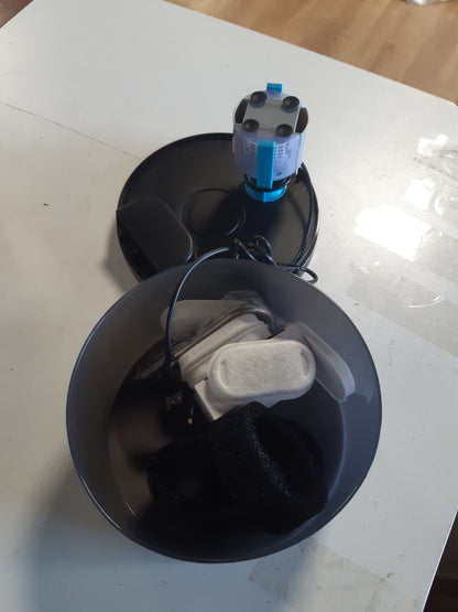 223529 - GIOTOHUN Shatërvan Uji për Mace, 2L, Dizajn Rubineti, Përfshin 6 Filtra + 3 Sfungjerë, I Zi