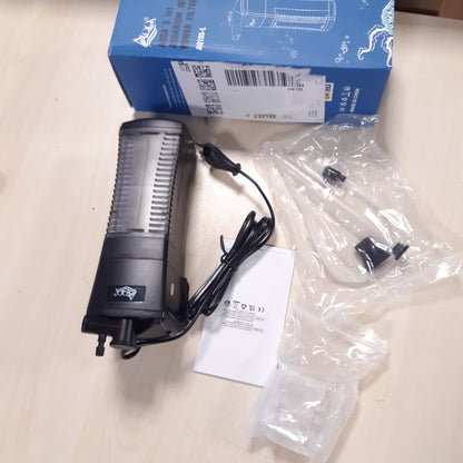 262536 - AQQA - Filtër Akuariumi i Brendshëm - Rregullueshëm - Filtër Sfungjeri 8.5W me Pompë Uji 300L/H - Përshtatshëm për Akuarium deri në 120L