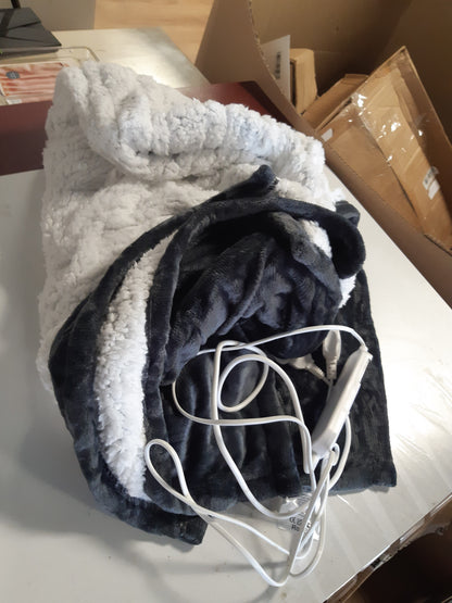 222492 - QIERYUN Batanije elektrike me ngrohje 130 x 160 cm, e lahet në lavatriçe, prej leshi dhe Sherpa, me kontrollues dixhital, 10 cilësime ngrohjeje, fiket automatikisht pas 8 orësh