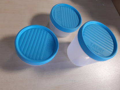 248670 - TATAY Enë Ushqimi Hermetike Set me 3 copë: 1 x 1L + 2 x 0.5L, Kapakë me Vidë, Plastikë pa BPA, Blu