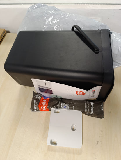 217984 - BRABANTIA Kosh Riciklimi Sort & Go 16L (Gri), kosh riciklimi me dorezë dhe kapak të hapur, dizajn shumë-talentësh, i lehtë për t'u pastruar
