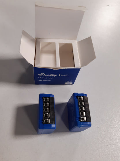 163452 - SHELLY - Ndërprerës Releje Inteligjente WiFi 1 Mini Gen3, 1 Kanal, 8A, Kontakt pa Potencial, Ndërprerës Drite, Hapës Dere Garazhi, Kohëmatës me Kapacitet për Shtëpi Inteligjente, Nuk Kërkohet Hub