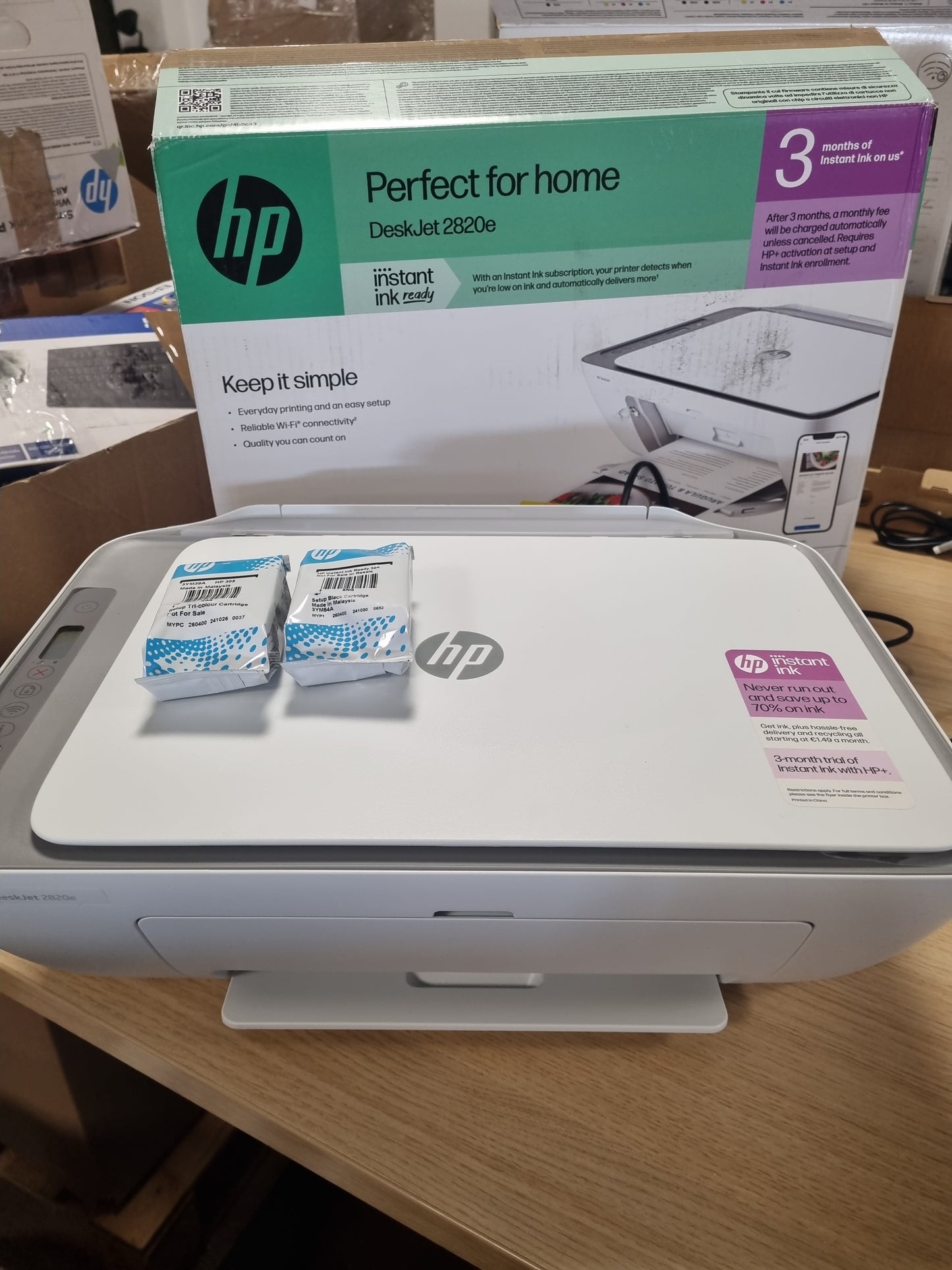 126279 - HP DeskJet 2820e 588K9B, Printer Multifunksional me Bojë A4, Dupleks Manual, 7.5 ppm, Wi-Fi, Aplikacioni HP Smart, me 3 Muaj Bojë të Përfshirë, Ngjyra e Bardhë