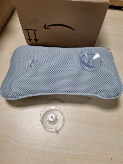 216598 - COLLAZOEY Jastëk Banjo për Vaskë, Ergonomik Spa, 2 gota thithëse, për relaksim optimal të qafës, Blu