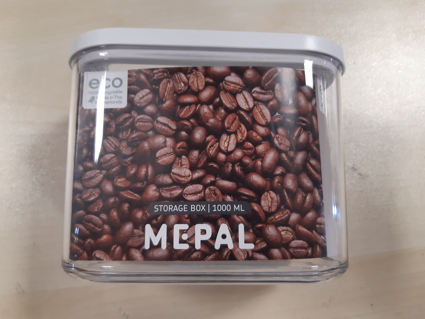 224975 - ENË RUajtJE TRANSPARENTE MEPAL ME KAPAKË, ENË USHQIMI DREJTKËNDËSHE, ORGANIZUES KUZHINE, KUTI PLASTIKE RUajtJE, HERMETIKE, 1000 ML, E BARDHË