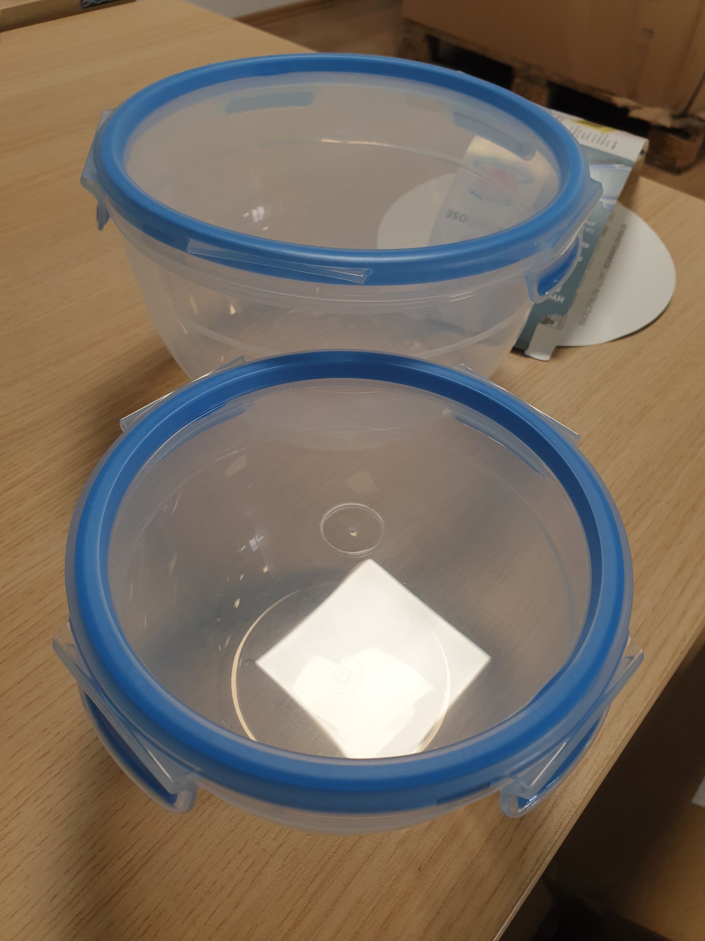 257162 - EMSA - Set enësh për ruajtjen e ushqimit, 1.1 L + 2.6 L, 100% të papërshkueshme nga rrjedhjet, të sigurta për lavastovilje, ngrirje dhe mikrovalë, transparente, blu, N10116