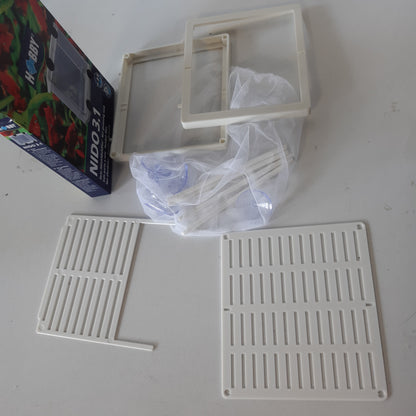 225186 - HOBBY Nido 3.1, Enë rrjete 16x16x14 cm për vezët e peshqve, ndarjen e peshqve shtatzënë, aksesorë për akuariume