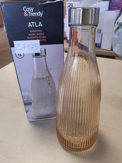 257175 - ATLA Shishe qelqi komode dhe në modë, 1L, shampanjë e gazuar - me tapë, ngjyrë bezhë