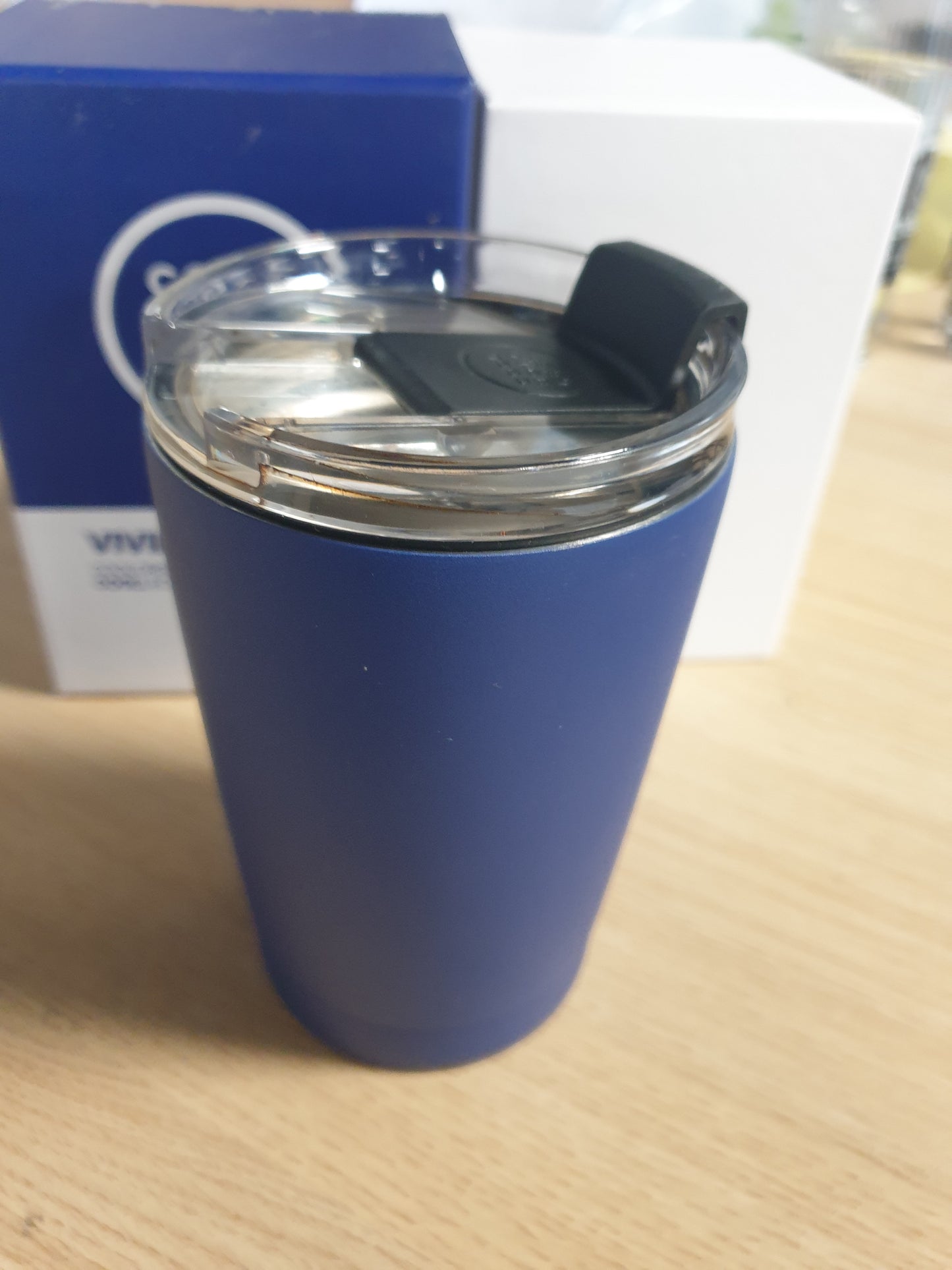261698 - Termos çeliku inox 330 ml - Blu e ndezur - Kapak hermetik - Mban pijet e ftohta për 10 orë dhe pijet e nxehta për 5 orë