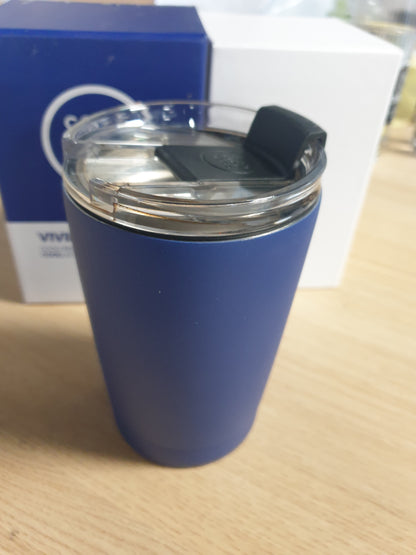 261698 - Termos çeliku inox 330 ml - Blu e ndezur - Kapak hermetik - Mban pijet e ftohta për 10 orë dhe pijet e nxehta për 5 orë
