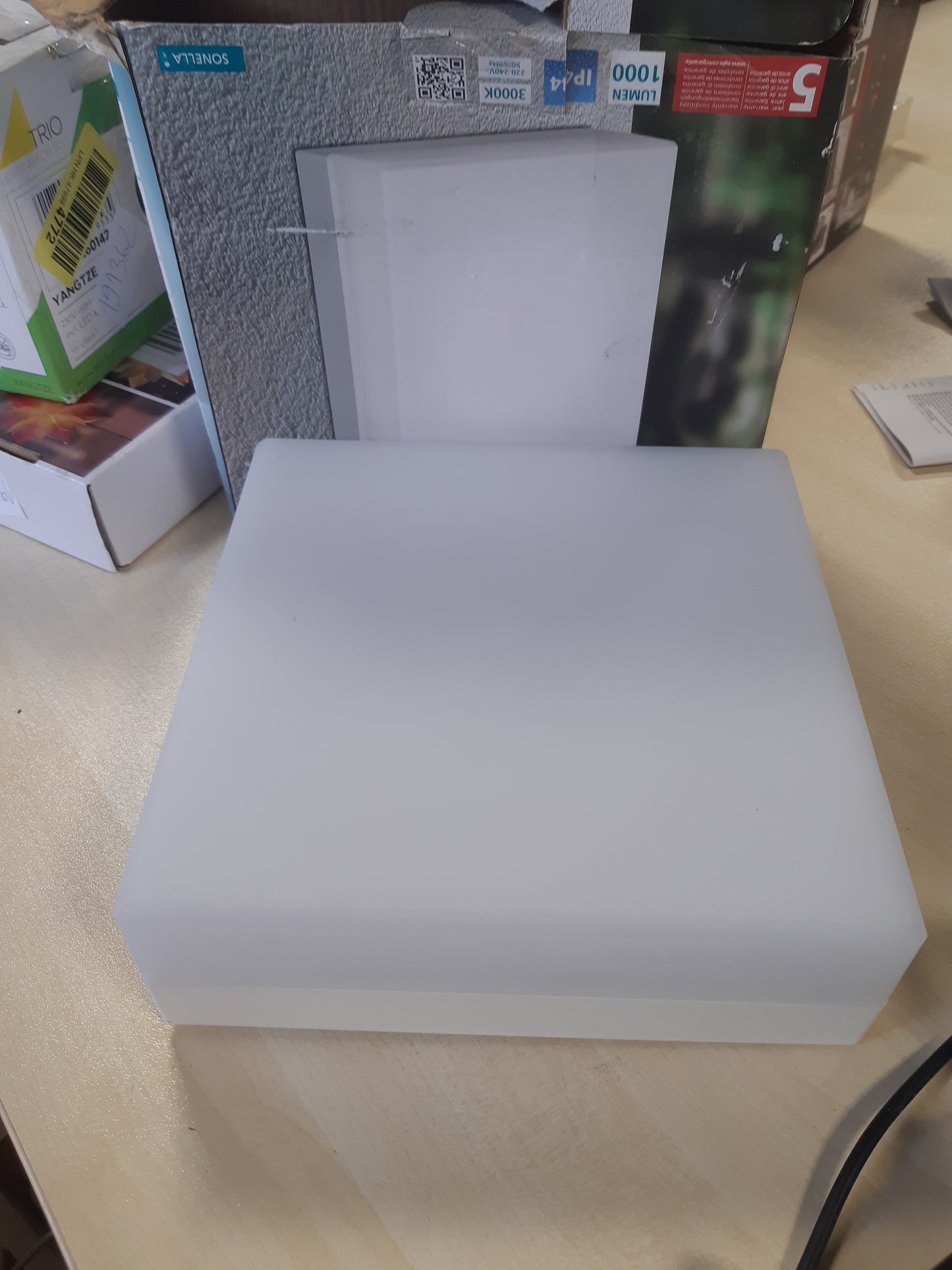 191425 - EGLO Llambë LED për tavani ose mur, Sonella, model i jashtëm, plastikë e bardhë, 1 dritë, IP44