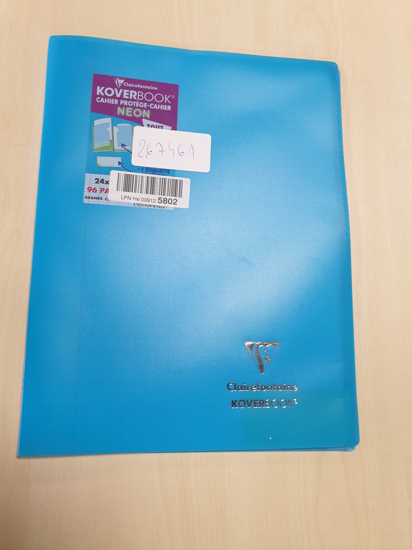 267461 - CLAIREFONTAINE 981423C Koverbook Fletore me Kapëse Neoni - 24x32 cm - 96 Faqe - 90 g Letër e Bardhë - Mbulesë Polipropileni Opake